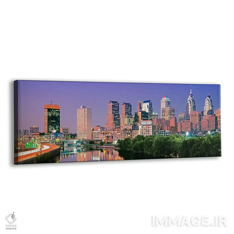 تابلو دکوراتیو Pennsylvania, Philadelphia skyline, night #2,ایالات متح… اثر پانورامیک ایمجز - نمای پرسپکتیو محصول