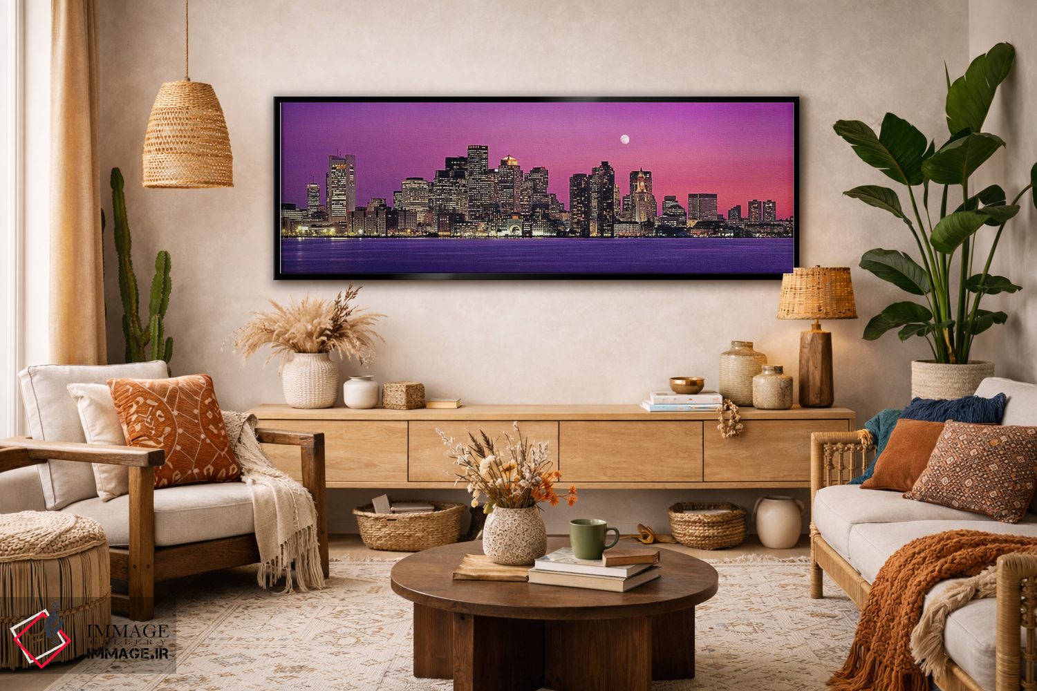تابلو دکوراتیو Massachusetts, Boston, View of an urban skyline by the… اثر پانورامیک ایمجز - D3B