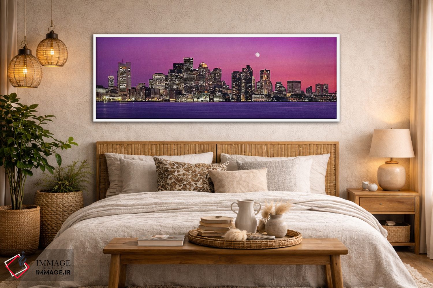 تابلو دکوراتیو Massachusetts, Boston, View of an urban skyline by the… اثر پانورامیک ایمجز - D5W