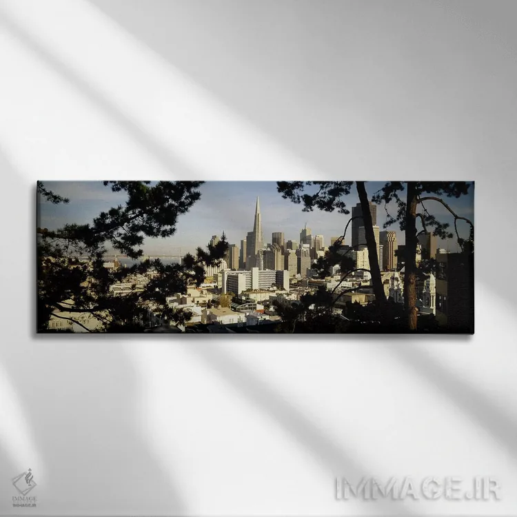 تابلو دکوراتیو San Francisco, California, USA,نمای زاویه بالا از شهر… اثر پانورامیک ایمجز - نمای روبهرو روی دیوار