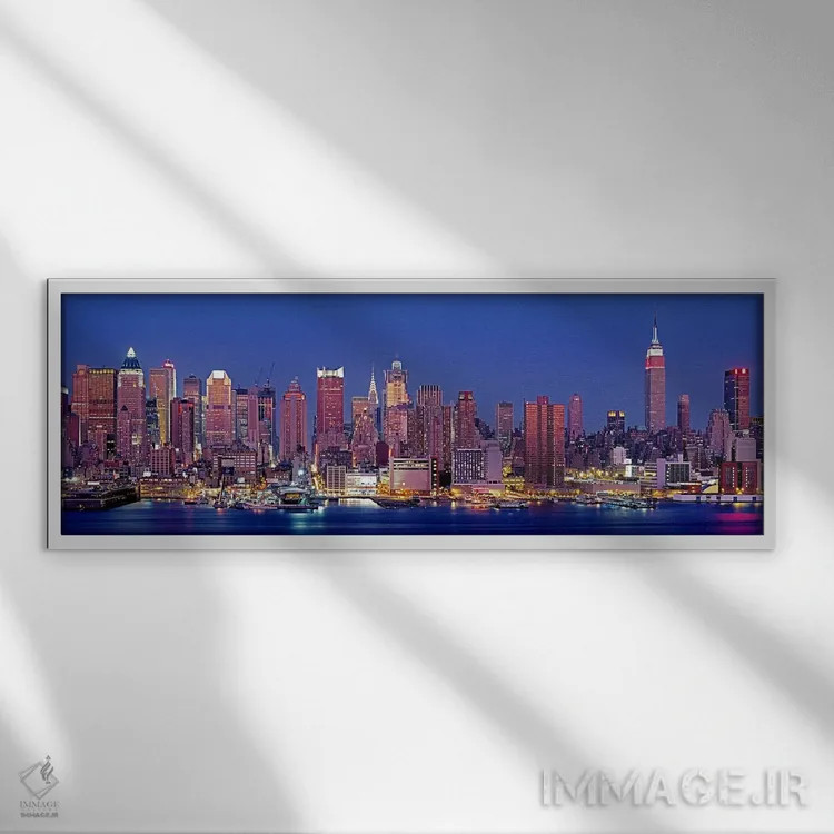 تابلو دکوراتیو New York, New York City, West Side, Skyscrapers in a ci… اثر پانورامیک ایمجز - نمای قابدار سفید