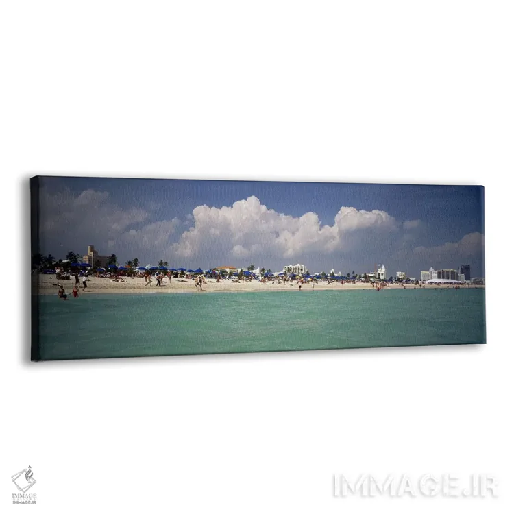 تابلو دکوراتیو Miami, Florida, USA,گردشگران در ساحل، میامی، فلوریدا، آ… اثر پانورامیک ایمجز - نمای پرسپکتیو محصول