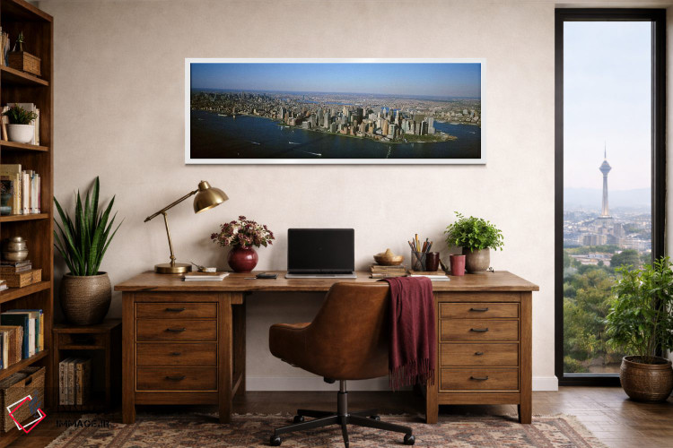 تابلو دکوراتیو New York, New York City, Aerial view of Lower Manhattan… اثر پانورامیک ایمجز - D2W