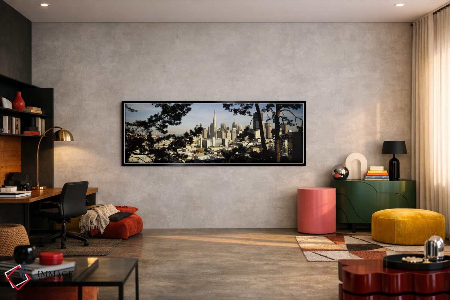 تابلو دکوراتیو San Francisco, California, USA,نمای زاویه بالا از شهر… اثر پانورامیک ایمجز - D5B