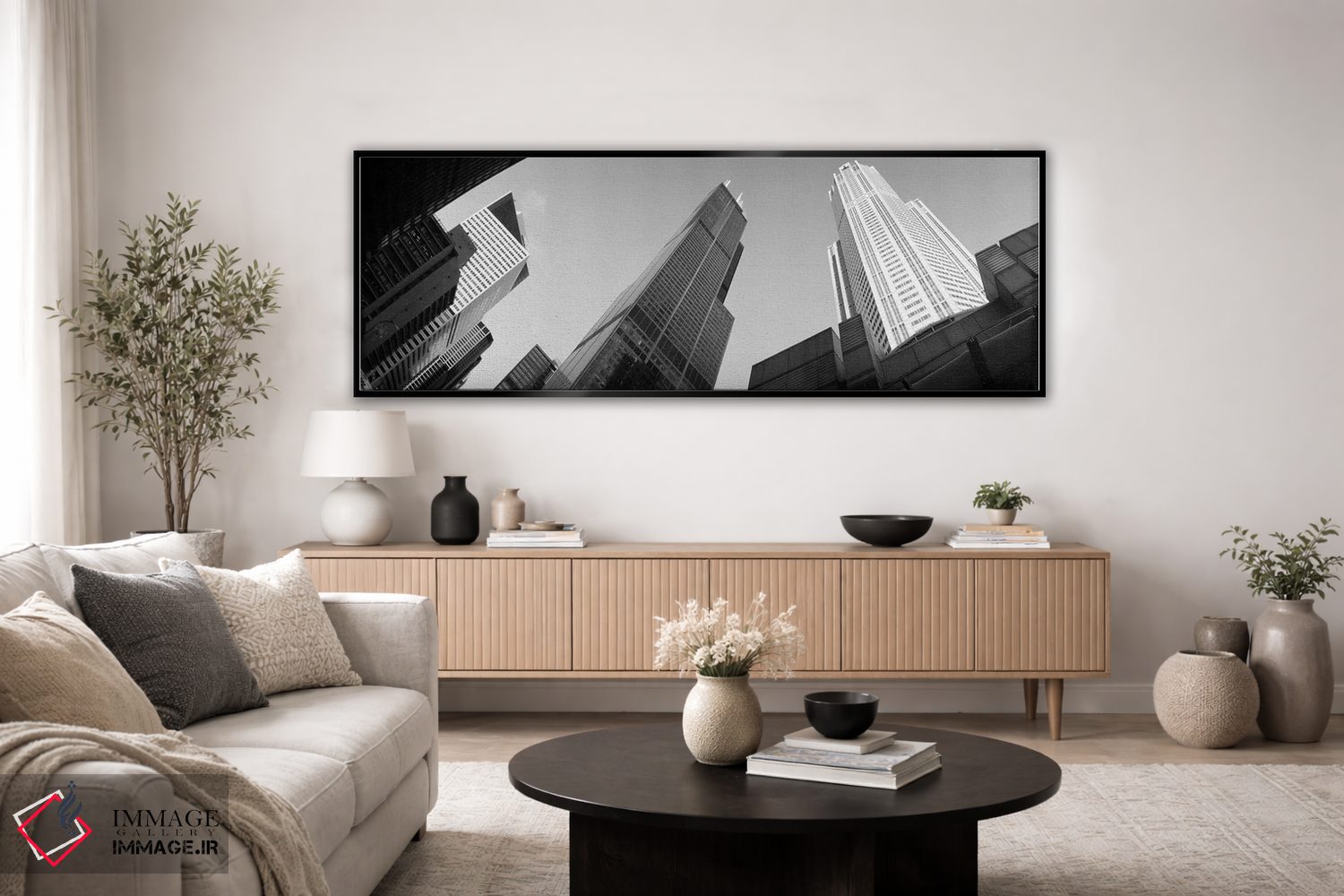 تابلو دکوراتیو Sears Tower, Chicago, Illinois, USA,نمای زاویه پایین از… اثر پانورامیک ایمجز - D3B