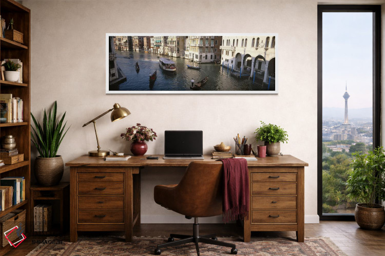 تابلو دکوراتیو Venice, Italy,ترافیک روی کانال، ونیز، ایتالیا اثر پانورامیک ایمجز - D1W