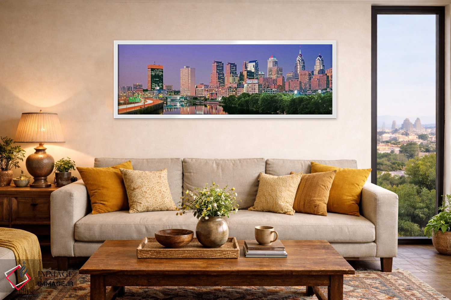 تابلو دکوراتیو Pennsylvania, Philadelphia skyline, night #2,ایالات متح… اثر پانورامیک ایمجز - D4W
