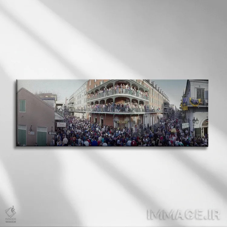 تابلو دکوراتیو Louisiana, USA,مردم در حال جشن گرفتن کارناوال مارتی گرا… اثر پانورامیک ایمجز - نمای روبهرو روی دیوار
