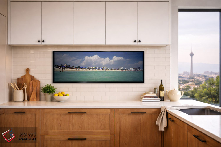 تابلو دکوراتیو Miami, Florida, USA,گردشگران در ساحل، میامی، فلوریدا، آ… اثر پانورامیک ایمجز - D6B