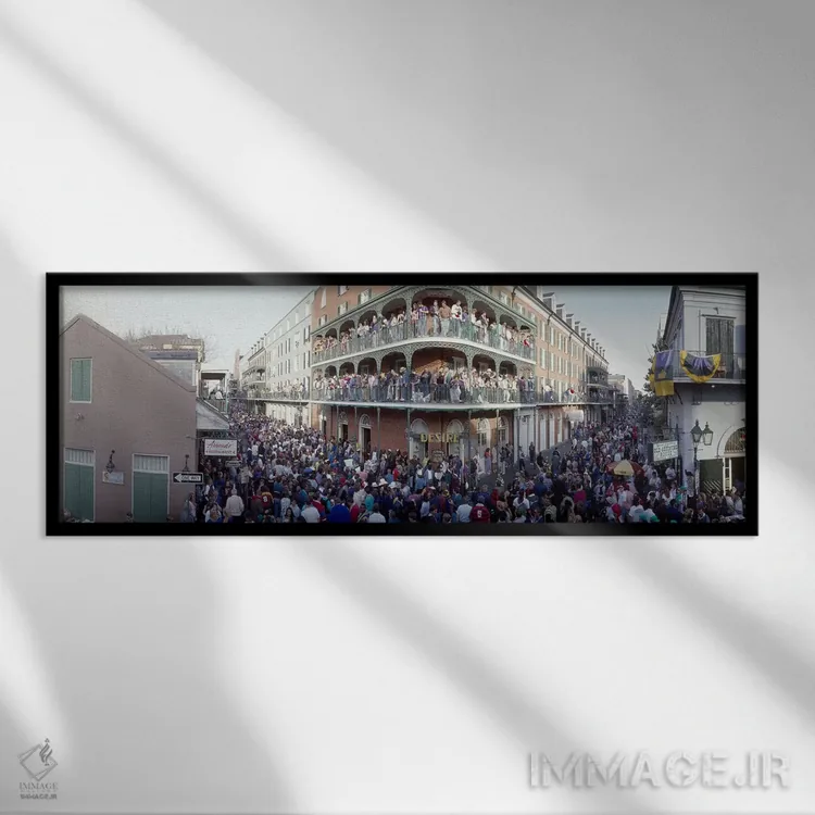 تابلو دکوراتیو Louisiana, USA,مردم در حال جشن گرفتن کارناوال مارتی گرا… اثر پانورامیک ایمجز - نمای قابدار مشکی