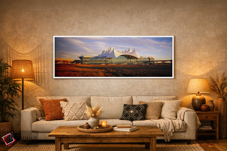 تابلو دکوراتیو Denver, Colorado, USA,آسمان ابری بالای فرودگاه، فرودگاه… اثر پانورامیک ایمجز - D5W