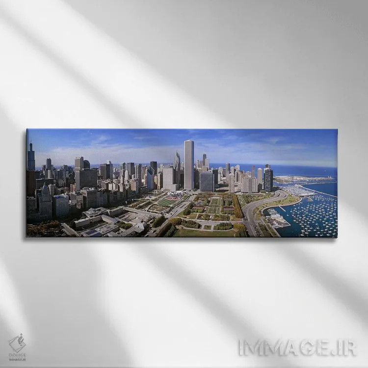 تابلو دکوراتیو Illinois, Chicago, Millennium Park, Pritzker Pavilion… اثر پانورامیک ایمجز - نمای روبهرو روی دیوار