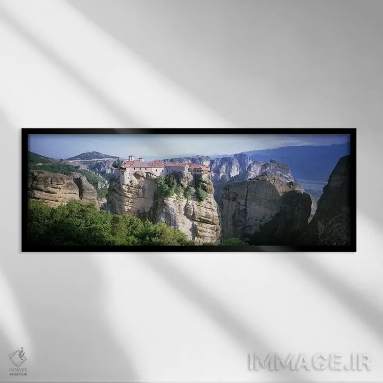 تابلو دکوراتیو Meteora, Thessaly, Greece,صومعه وارلام، متئورا، تسالی… اثر پانورامیک ایمجز - نمای قابدار مشکی