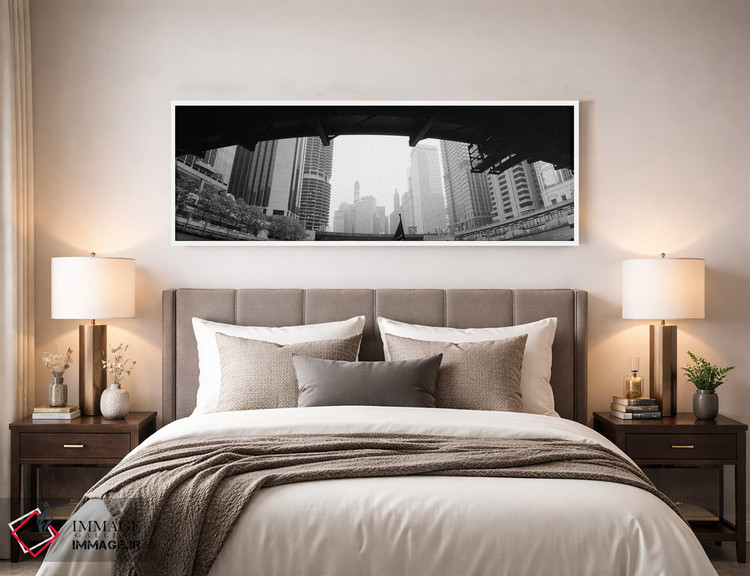 تابلو دکوراتیو Chicago, Illinois, USA,نمای زاویه پایین از ساختمان ها… اثر پانورامیک ایمجز - D5W