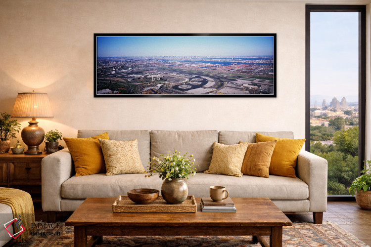 تابلو دکوراتیو New Jersey, Newark Airport, Aerial view with Manhattan… اثر پانورامیک ایمجز - D6B