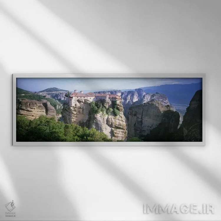 تابلو دکوراتیو Meteora, Thessaly, Greece,صومعه وارلام، متئورا، تسالی… اثر پانورامیک ایمجز - نمای قابدار سفید