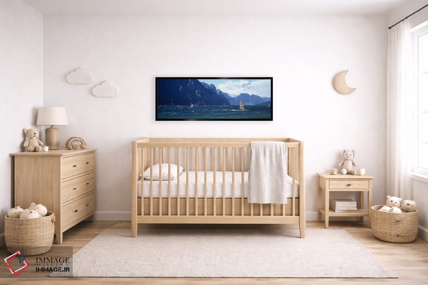 تابلو دکوراتیو Lake Garda, Italy,ویندسرفینگ روی دریاچه، دریاچه گاردا… اثر پانورامیک ایمجز - D5B