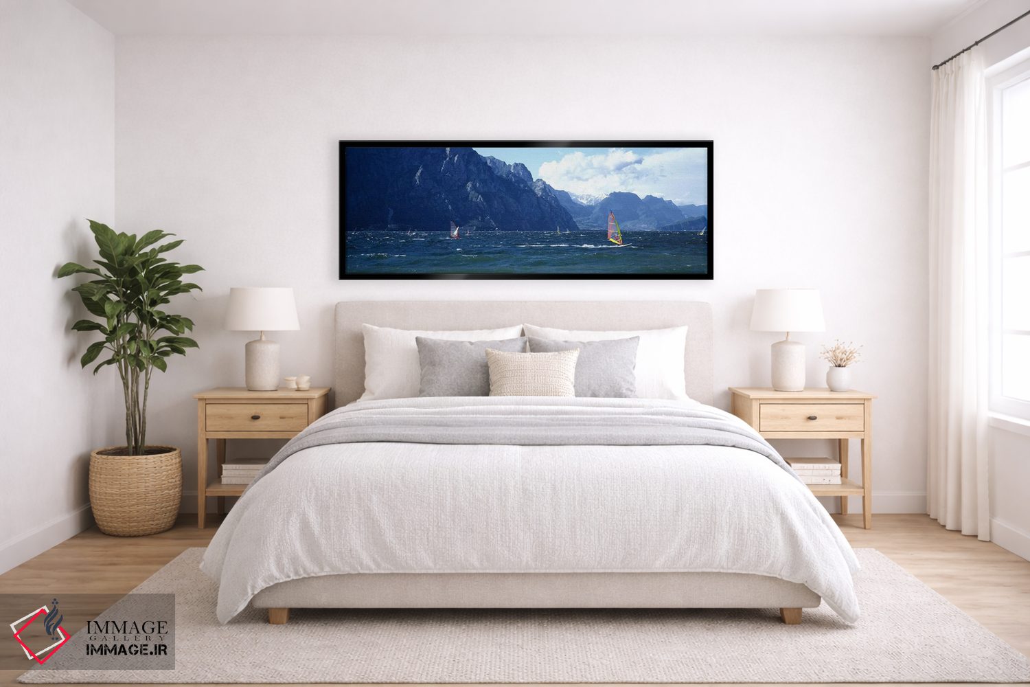 تابلو دکوراتیو Lake Garda, Italy,ویندسرفینگ روی دریاچه، دریاچه گاردا… اثر پانورامیک ایمجز - D6B