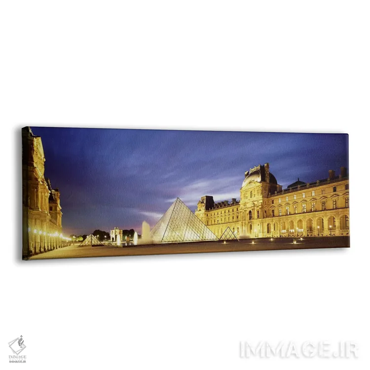 تابلو دکوراتیو Paris, France,آسمان باشکوه بالای مجموعه روشن شده موزه ل… اثر پانورامیک ایمجز - نمای پرسپکتیو محصول