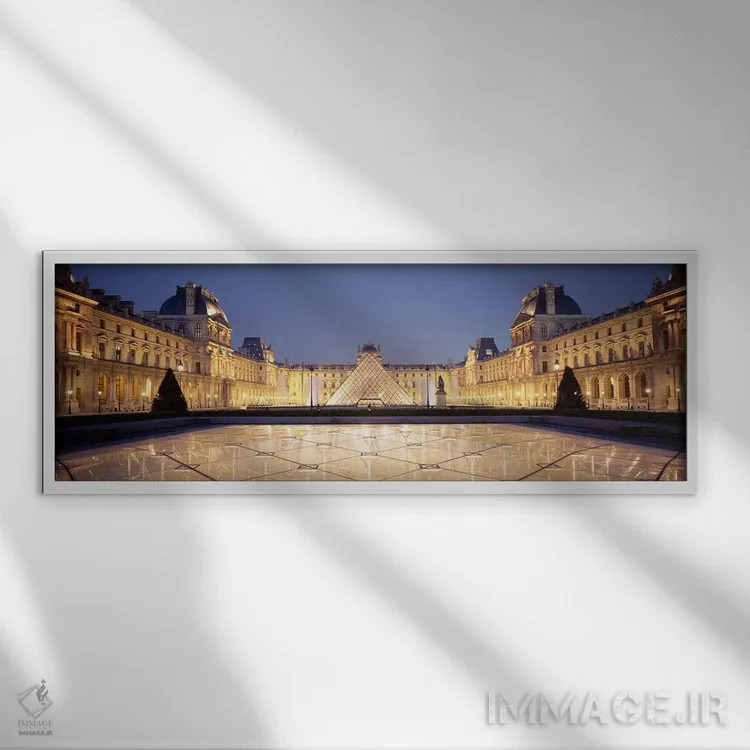 تابلو دکوراتیو Palais du Louvre, Paris, Ile-de-France, France,حیاط ناپ… اثر پانورامیک ایمجز - نمای قابدار سفید