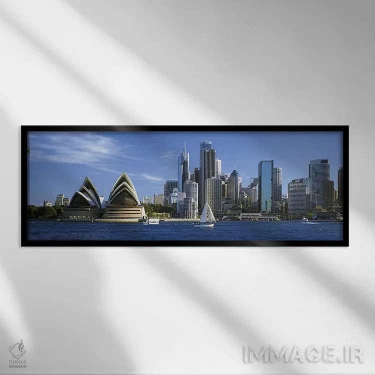 تابلو دکوراتیو Sydney, New South Wales, Australia,افق منطقه تجاری مرکز… اثر پانورامیک ایمجز - نمای قابدار مشکی