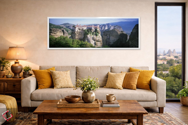 تابلو دکوراتیو Meteora, Thessaly, Greece,صومعه وارلام، متئورا، تسالی… اثر پانورامیک ایمجز - D5W
