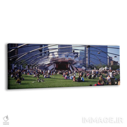 تابلو دکوراتیو Millennium Park, Chicago, Illinois, USA,مردم در چمنزار… اثر پانورامیک ایمجز - نمای پرسپکتیو محصول