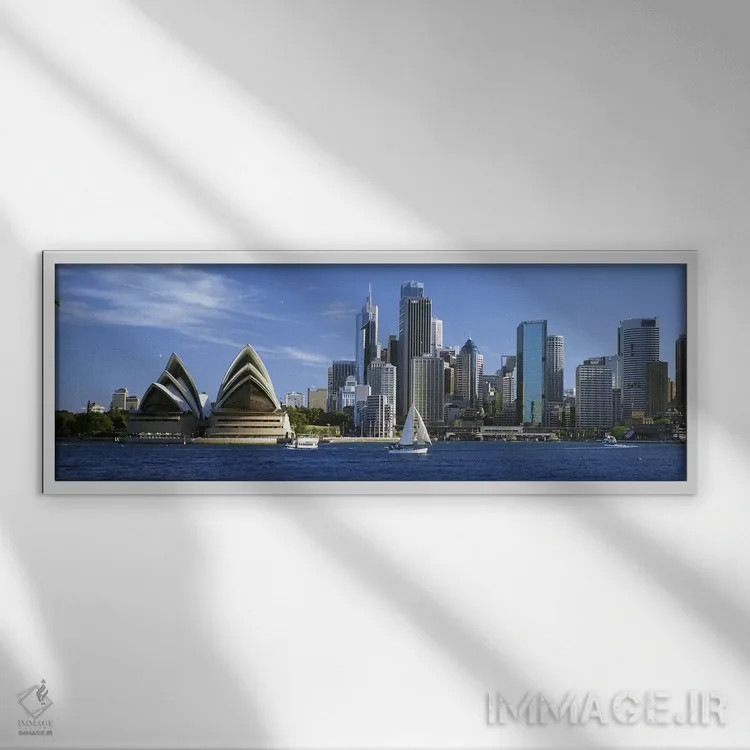تابلو دکوراتیو Sydney, New South Wales, Australia,افق منطقه تجاری مرکز… اثر پانورامیک ایمجز - نمای قابدار سفید