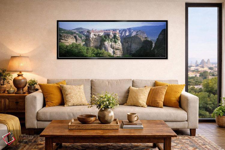 تابلو دکوراتیو Meteora, Thessaly, Greece,صومعه وارلام، متئورا، تسالی… اثر پانورامیک ایمجز - D6B
