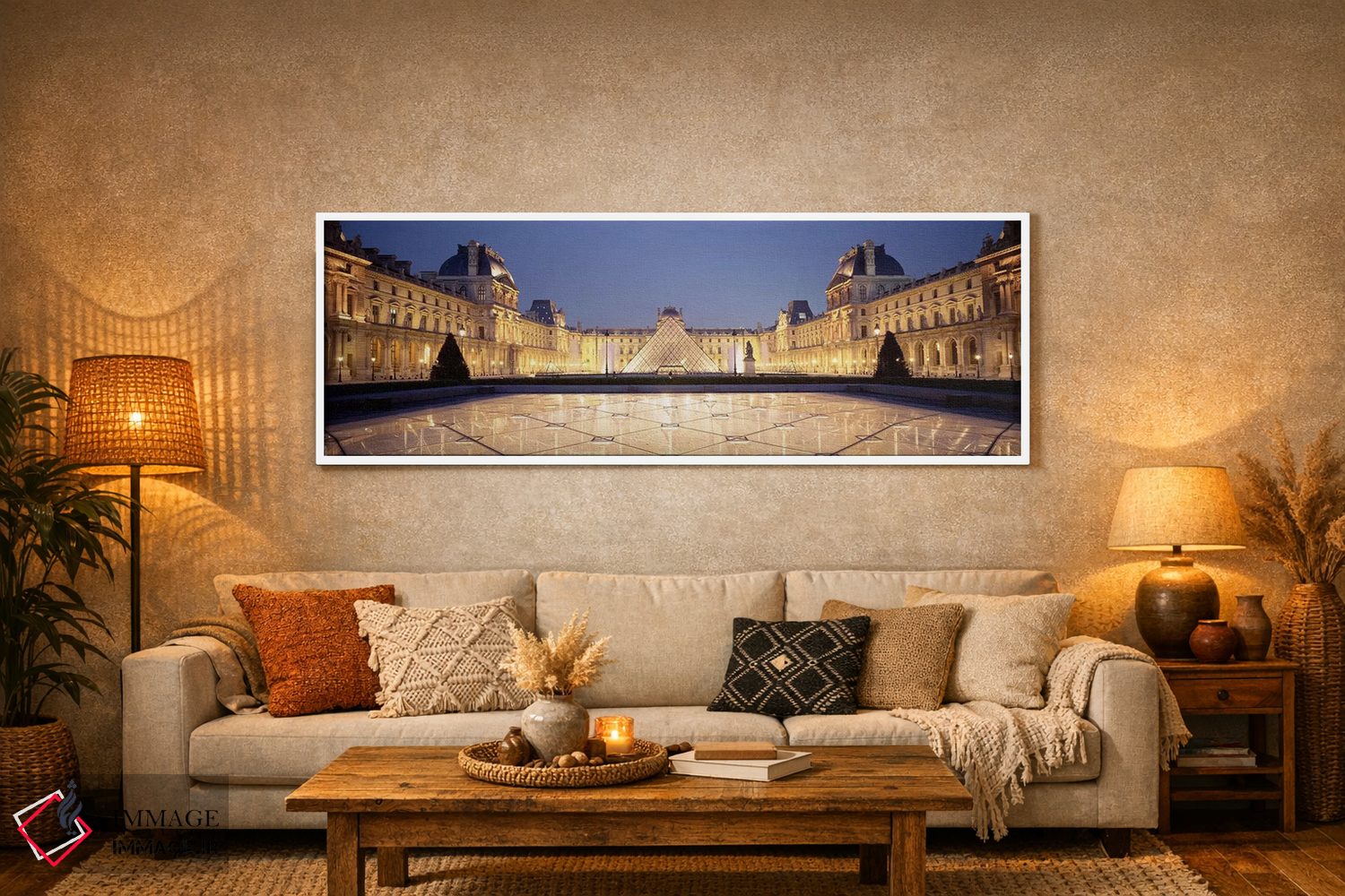 تابلو دکوراتیو Palais du Louvre, Paris, Ile-de-France, France,حیاط ناپ… اثر پانورامیک ایمجز - D6W