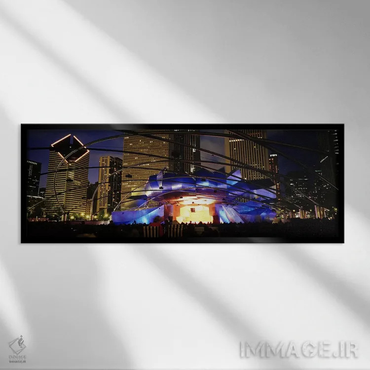 تابلو دکوراتیو Millennium Park, Chicago, Illinois, USA,سالن پرایتزکر ر… اثر پانورامیک ایمجز - نمای قابدار مشکی