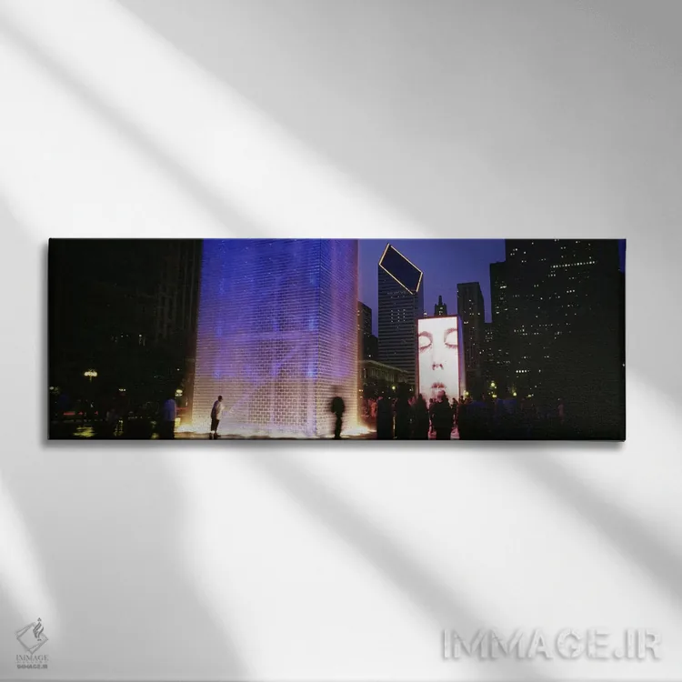 تابلو دکوراتیو The Crown Fountain, Millennium Park, Chicago, Illinois… اثر پانورامیک ایمجز - نمای روبهرو روی دیوار