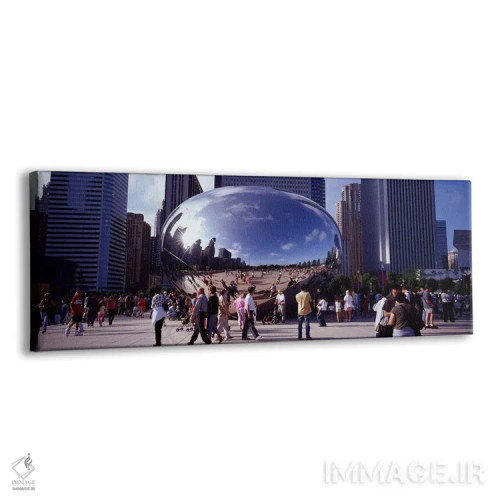تابلو دکوراتیو Chicago, Millennium Park, SBC Plaza, Tourists walking i… اثر پانورامیک ایمجز - نمای پرسپکتیو محصول