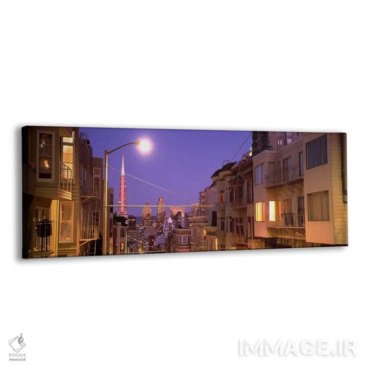تابلو دکوراتیو San Francisco, California, USA,شهر در شب، سان فرانسیسکو… اثر پانورامیک ایمجز - نمای پرسپکتیو محصول