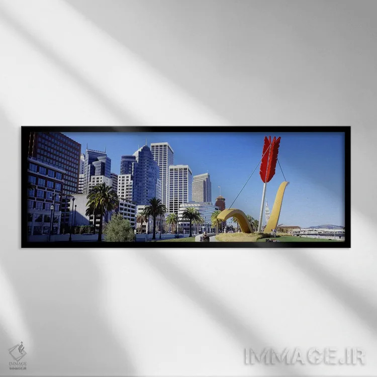 تابلو دکوراتیو San Francisco, Claes Oldenburg sculpture,ایالات متحده آ… اثر پانورامیک ایمجز - نمای قابدار مشکی
