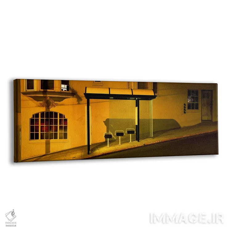 تابلو دکوراتیو San Francisco, Bus stop at night,ایالات متحده آمریکا، ک… اثر پانورامیک ایمجز - نمای پرسپکتیو محصول