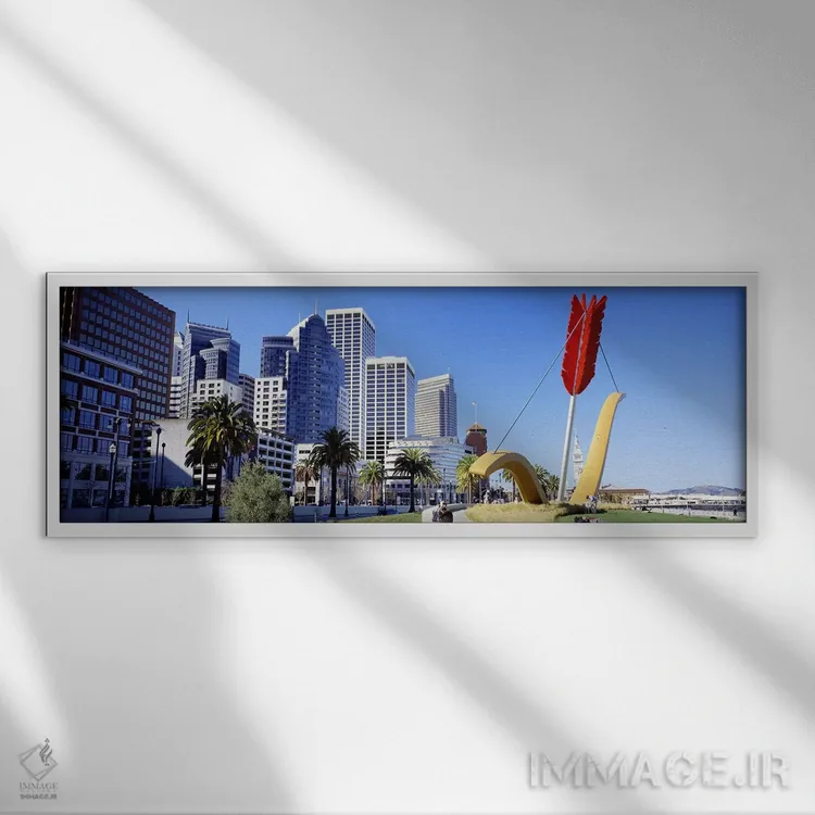تابلو دکوراتیو San Francisco, Claes Oldenburg sculpture,ایالات متحده آ… اثر پانورامیک ایمجز - نمای قابدار سفید