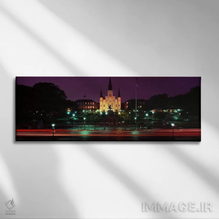 تابلو دکوراتیو Jackson Square, St. Louis Cathedral, French Quarter, Ne… اثر پانورامیک ایمجز - نمای روبهرو روی دیوار