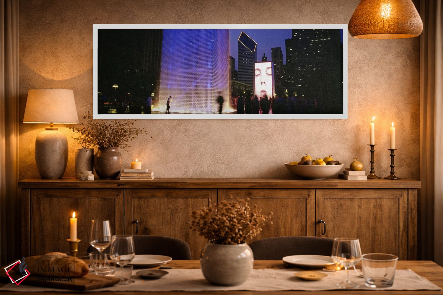 تابلو دکوراتیو The Crown Fountain, Millennium Park, Chicago, Illinois… اثر پانورامیک ایمجز - D2W