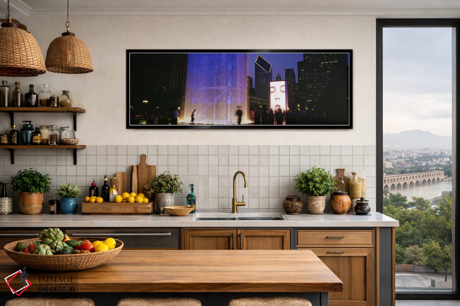 تابلو دکوراتیو The Crown Fountain, Millennium Park, Chicago, Illinois… اثر پانورامیک ایمجز - D4B