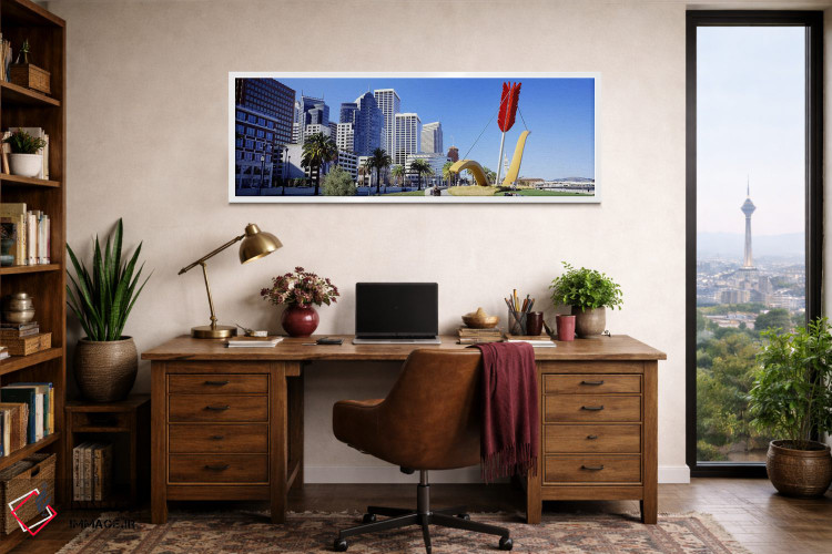 تابلو دکوراتیو San Francisco, Claes Oldenburg sculpture,ایالات متحده آ… اثر پانورامیک ایمجز - D1W