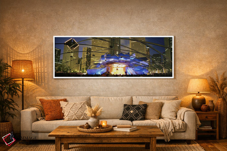 تابلو دکوراتیو Chicago, Millennium Park, Pritzker Pavilion, Spectators… اثر پانورامیک ایمجز - D6W