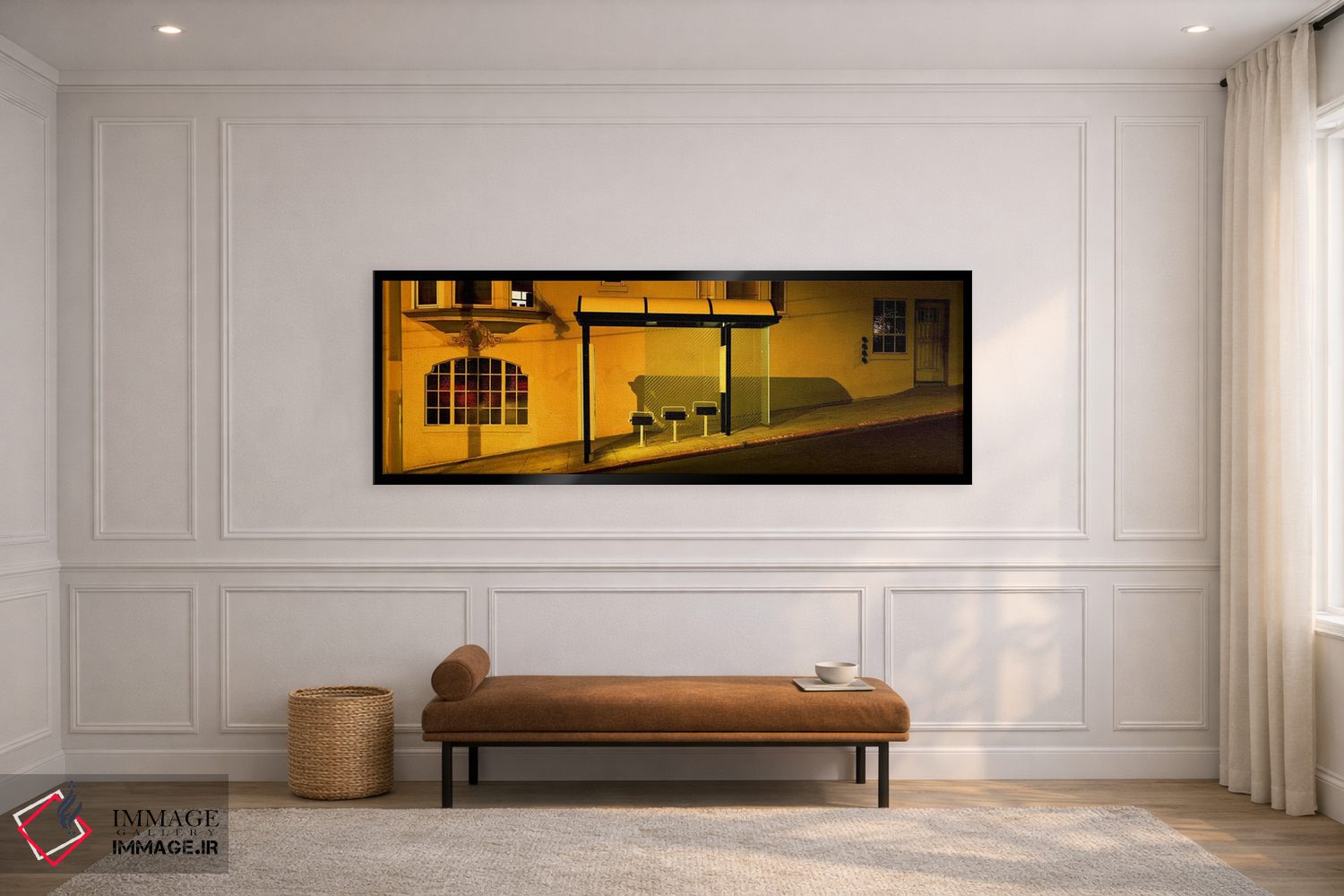 تابلو دکوراتیو San Francisco, Bus stop at night,ایالات متحده آمریکا، ک… اثر پانورامیک ایمجز - D3B