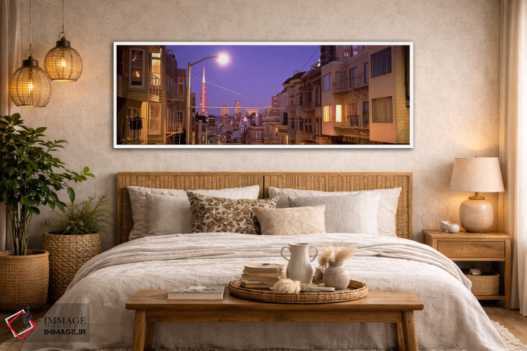 تابلو دکوراتیو San Francisco, California, USA,شهر در شب، سان فرانسیسکو… اثر پانورامیک ایمجز - D4W