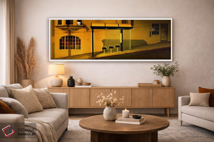 تابلو دکوراتیو San Francisco, Bus stop at night,ایالات متحده آمریکا، ک… اثر پانورامیک ایمجز - D4W