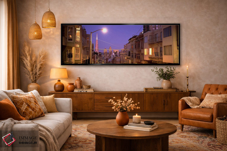 تابلو دکوراتیو San Francisco, California, USA,شهر در شب، سان فرانسیسکو… اثر پانورامیک ایمجز - D6B