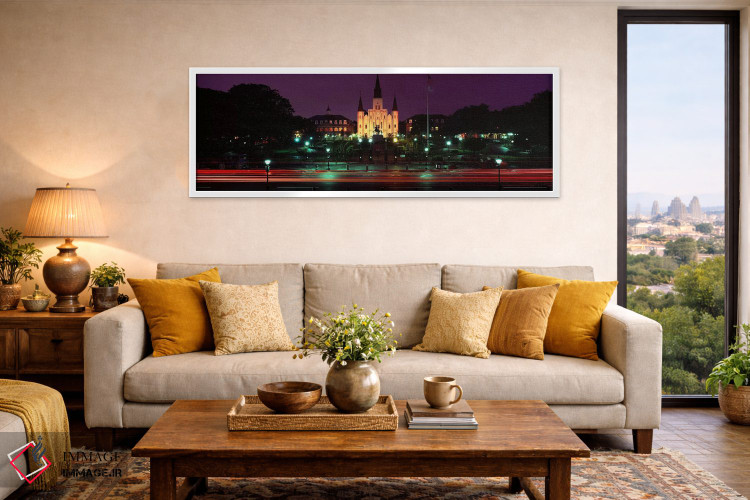 تابلو دکوراتیو Jackson Square, St. Louis Cathedral, French Quarter, Ne… اثر پانورامیک ایمجز - D5W