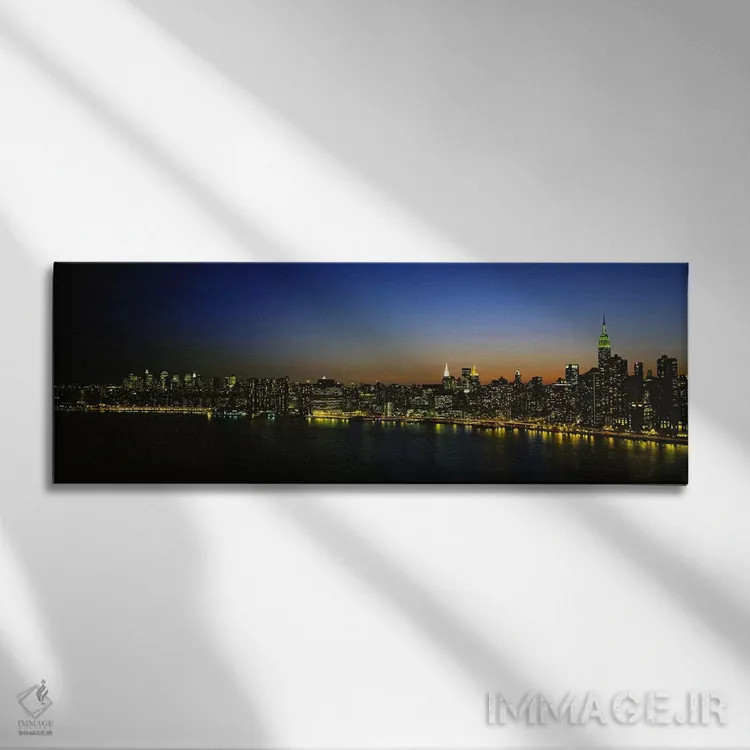 تابلو دکوراتیو New York City, New York, USA,منظره شهری روشن شده، نیویو… اثر پانورامیک ایمجز - نمای روبهرو روی دیوار