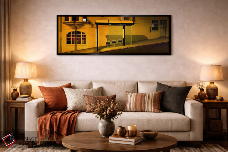 تابلو دکوراتیو San Francisco, Bus stop at night,ایالات متحده آمریکا، ک… اثر پانورامیک ایمجز - D6B