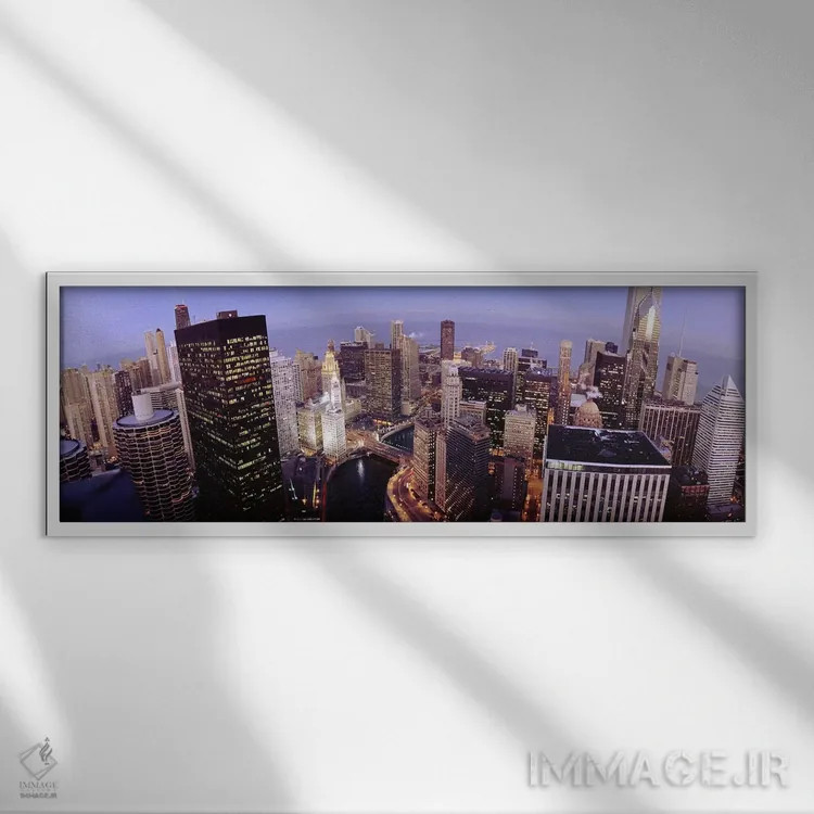 تابلو دکوراتیو Illinois, Chicago, Chicago River, High angle view of th… اثر پانورامیک ایمجز - نمای قابدار سفید